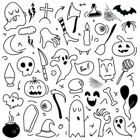 Conjunto De Desenhos De Halloween De Elementos De Design Halloween