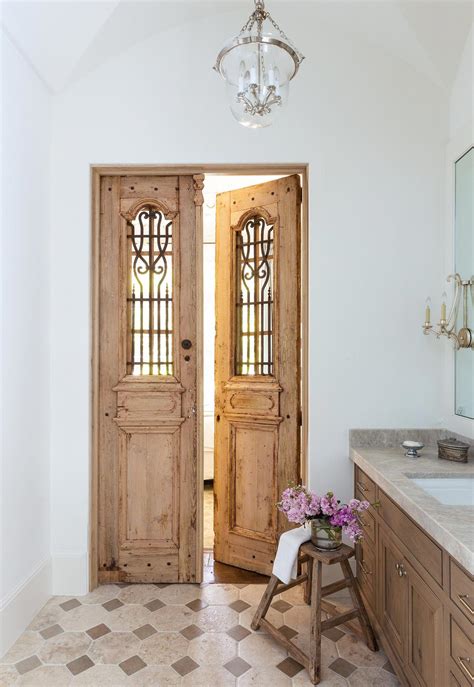 I have a door like this leading to my master bathroom. Image of reclaimed wood door #interiordesign | French ...