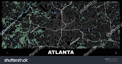 Atlanta Map Vector Map Atlanta City Stock Vector Royalty Free