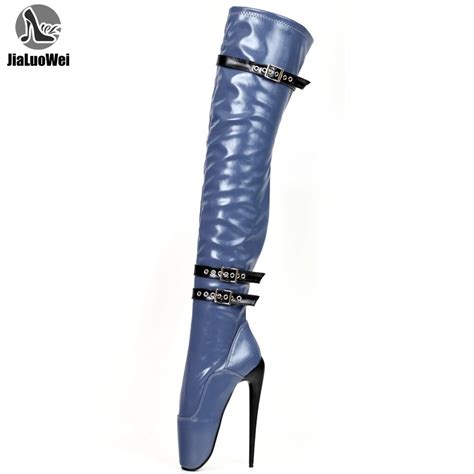 jialuowei extreme 7 high heel stiletto fetish thigh high ballet boots size 36 46 women s boots