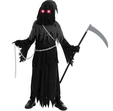 Spooktacular Creations Child Unisex Glowing Eyes Reaper Costume For