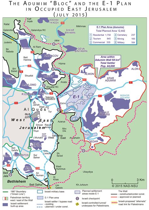 The Adumim Bloc And The E 1 Plan In Occupied East Jerusalem Nad