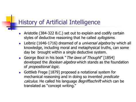Ppt History Of Artificial Intelligence Powerpoint Presentation Free