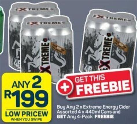 Extreme Energy Cider Assorted 4 X 440 Ml Cans Offer At Pick N Pay