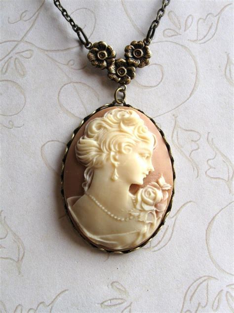 Vintage Jewelry Cameo Necklace Woman Cameo T For Mom Etsy Cameo