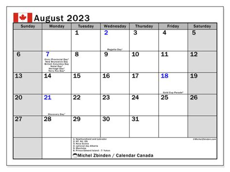 August 2023 Calendar With Holidays Canada Get Calendar 2023 Update