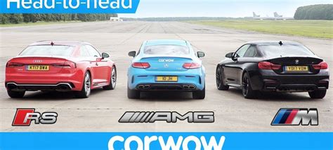 Nie inaczej jest w tym przypadku. Audi RS5 v BMW M4 v Mercedes-AMG C63S Drag and Rolling Race - Turbo and Stance