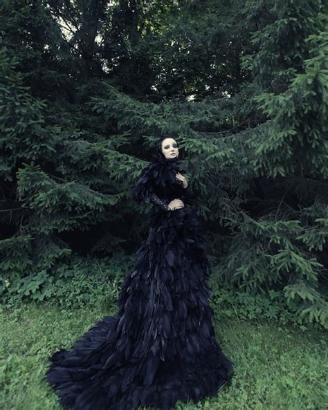 Premium Photo Dark Queen In Park In Fantasy Black Dress