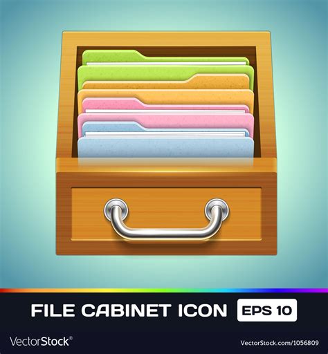 File Cabinet With Folders Icon Royalty Free Vector Image