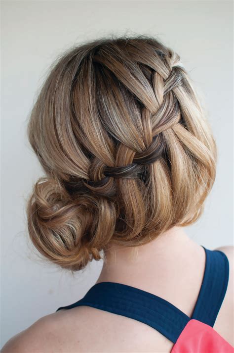 20 Waterfall Braid Updo Hairstyles Hairstyle Catalog