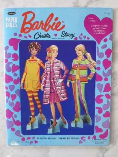 Barbie Christie And Stacey Vintage Original Uncut Whitman Paper Doll Set