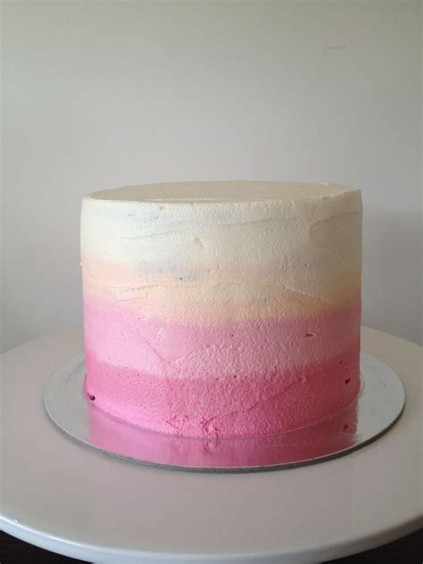 Pink Ombre Buttercream Cake Cupcake Icing Buttercream Cake Pink Ombre Cake Decorating