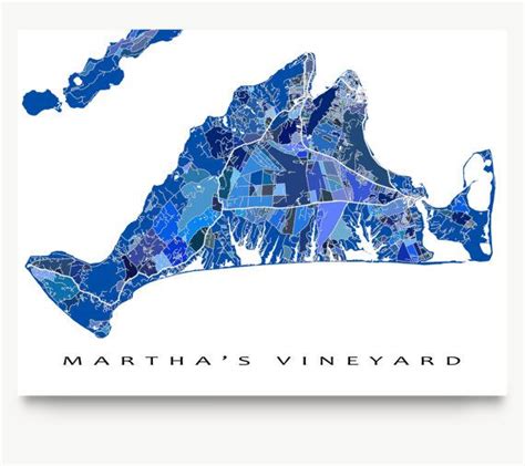 Marthas Vineyard Map Print And Marthas Vineyard Prints For Etsy