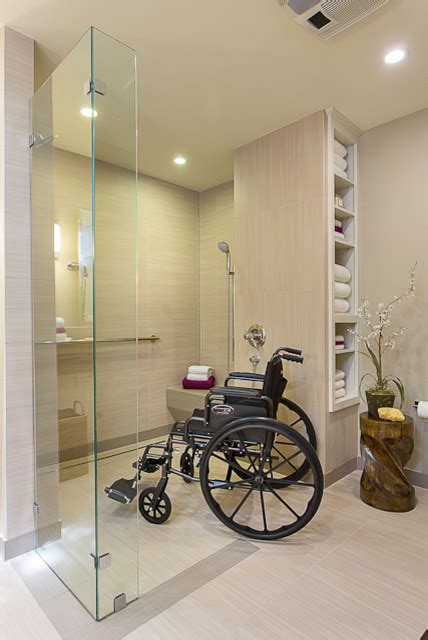 Accessible Barrier Free Aging In Place Universal Design Bathroom Remodel Modern Austin