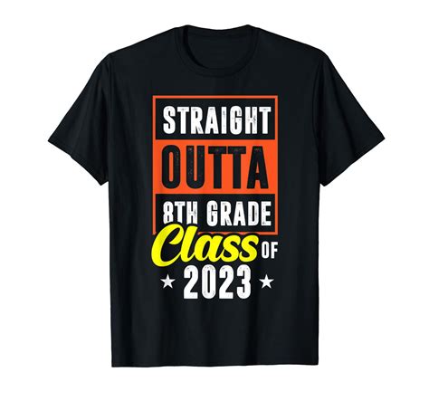 Straight Outta 8th Grade Class Of 2023 Tshirt Graduation Stellanovelty