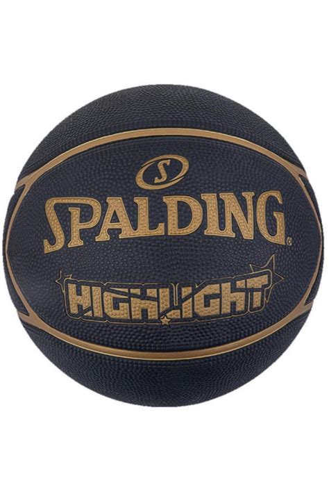 Spalding Basket Topu 2021 Highlight Black Gold Size 7 Rub 84355z