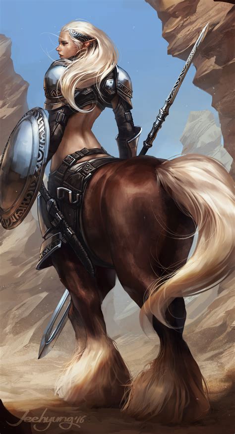 Warrior Centaurs Women Fantasy Girl Blonde Long Hair Fantasy Art