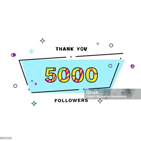 5000 Followers Thank You Vector Illustration Stock Illustration