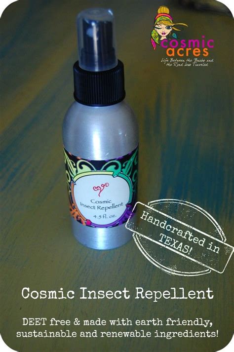 There are a number of different ways to keep those pesky insects from biting your skin while you're. Cosmic Insect Repellent - DEET Free, Natural, Earth ...
