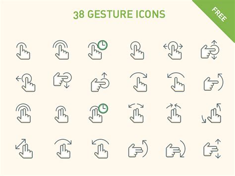 38 Free Gesture Icons By Min Tran On Dribbble