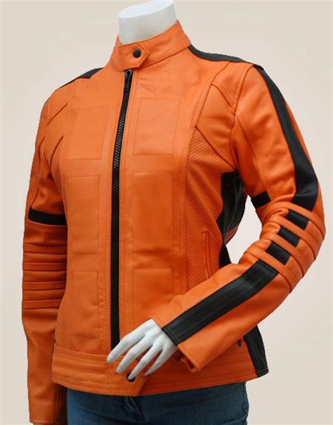 Womens Orange Leather Jacket Benz Leather 100 Real Leather