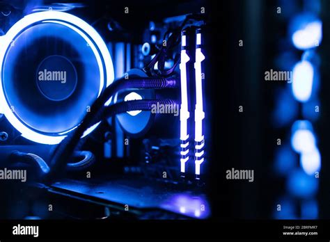 Desktop Computer Case With Rgb Led Lighting Stock Photo Alamy