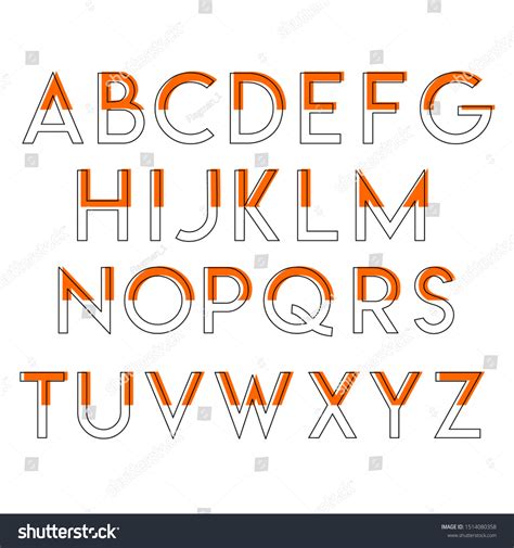 Stylized Alphabet Letters Isolated Vector Typeface Stock Vector