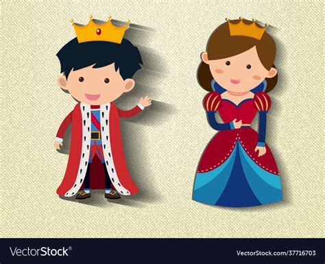Little King And Queen Cartoon Character Royalty Free Vector