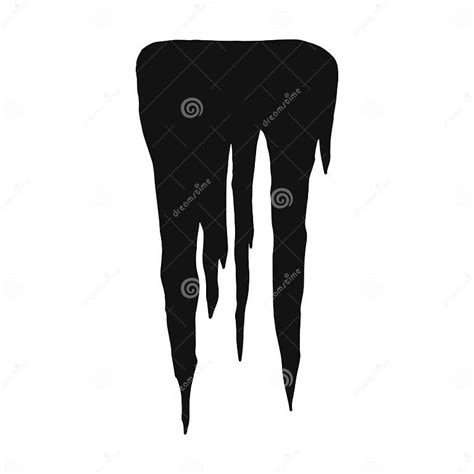 Stalactites Vector Silhouette Black Natural Cave Formations Stock