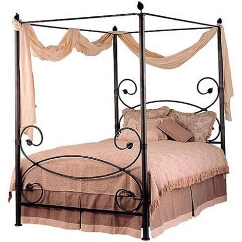 There are mainly two types of structures that can help you achieve a chic vintage. Stone County Ironworks Leaf King Canopy Bed | Iron canopy ...