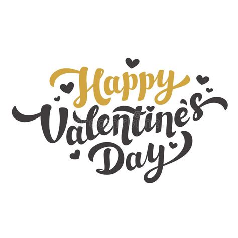Happy Valentines Day Lettering 14th Of February Greeting Card Stock