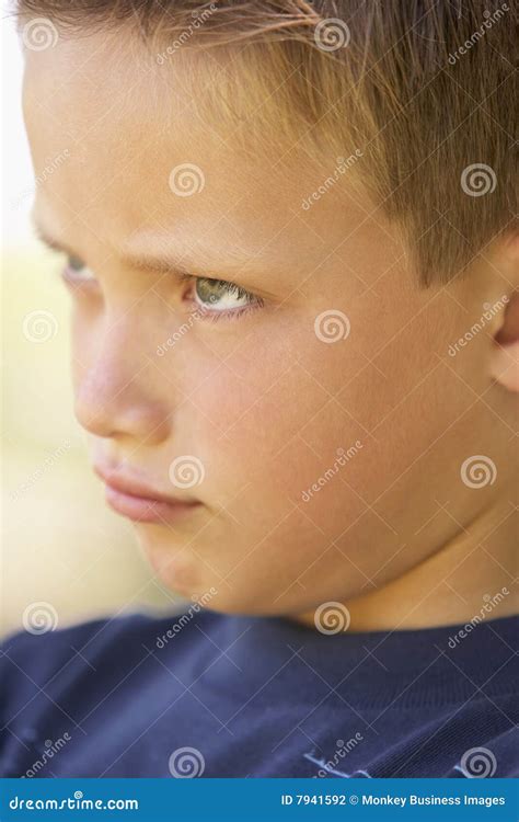 Portrait Of Boy Pouting Stock Photo Image Of Emotion 7941592