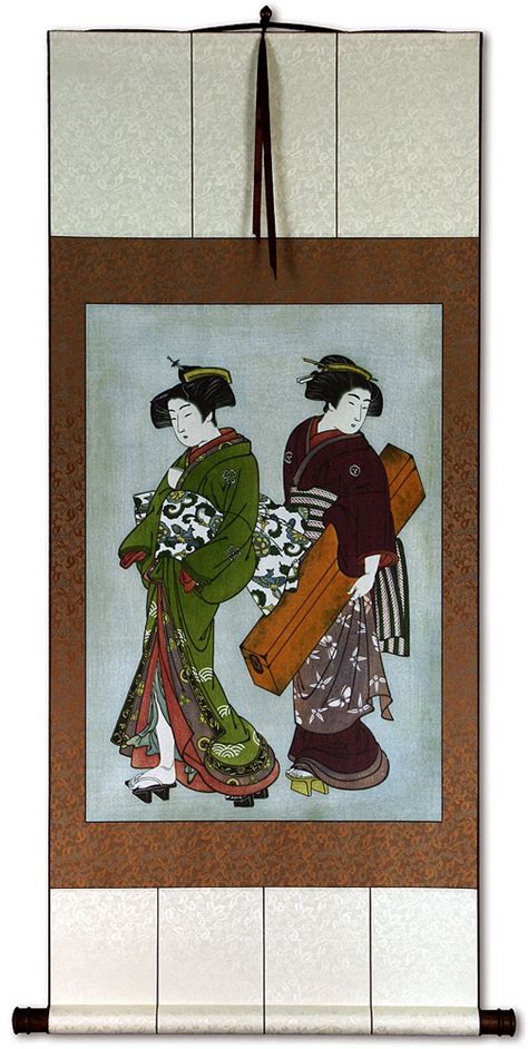 Beauties Of The East Japanese Woodblock Repro Print Wall Scroll