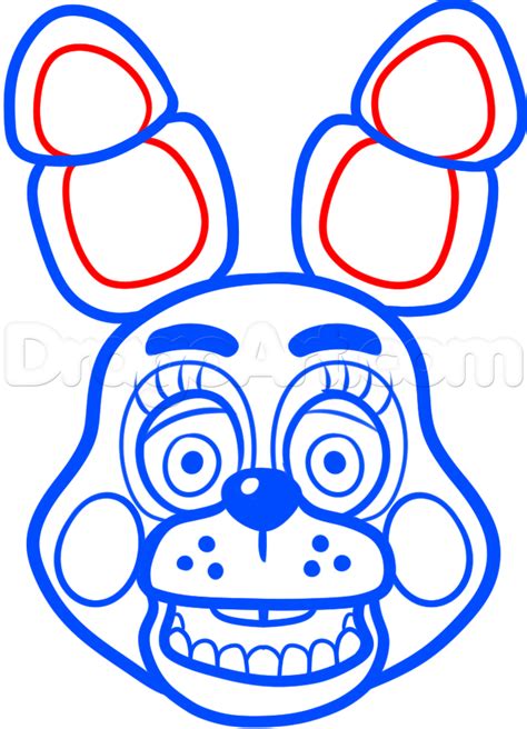 How To Draw Toy Bonnie From Five Nights At Freddys 2 Step By Step