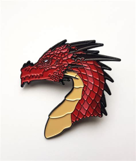 Dragon Pins Dragon Bust Enamel Pin Badge Red Blue Black And Etsy