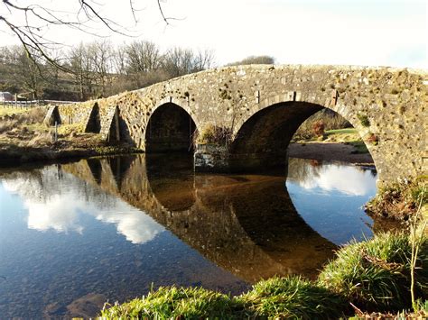 Wallpaper Dartmoor Bridge River Riverdart Reflection Stone
