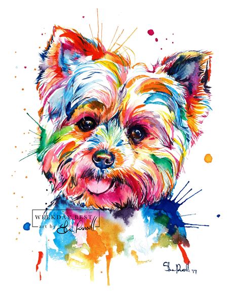 Colorful Yorkshire Terrier Art Print Print Of My Yorkie Etsy Yorkie
