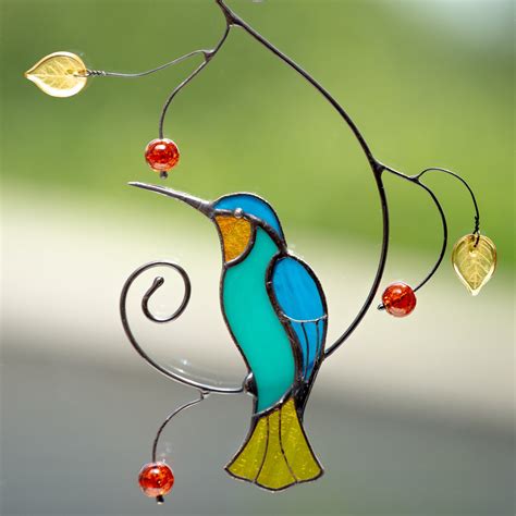 Bright Hummingbird On Wire Suncatcher For Window Decoration