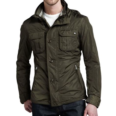 Mens Military Classic Style Green Field Jacket Military Field Jacket