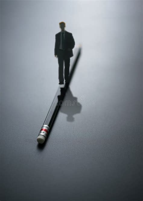 Abstract Design Business Man Walking On The Pencil Business Ba Stock