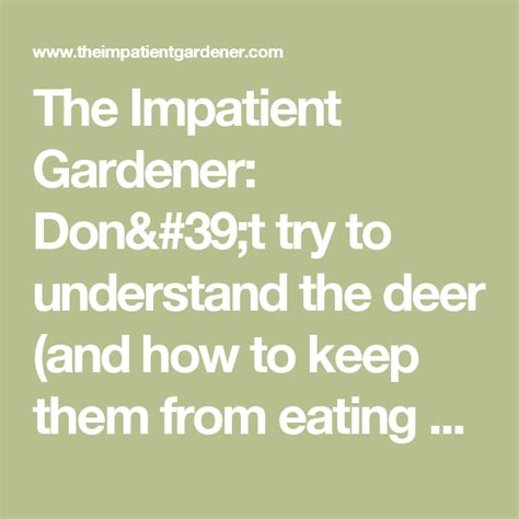 Dont Try To Understand The Deer And How To Keep Them From Eating Your