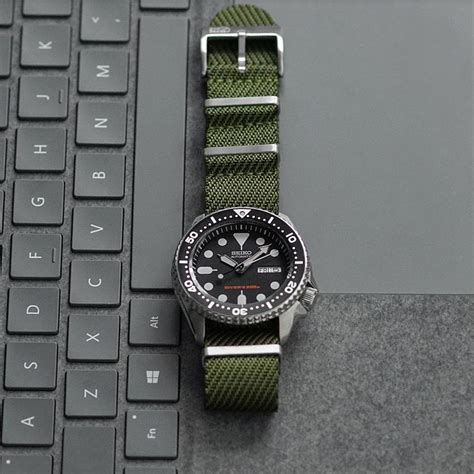 22mm Green Woven Fabric Nylon Military Watch Strap B And R Bands