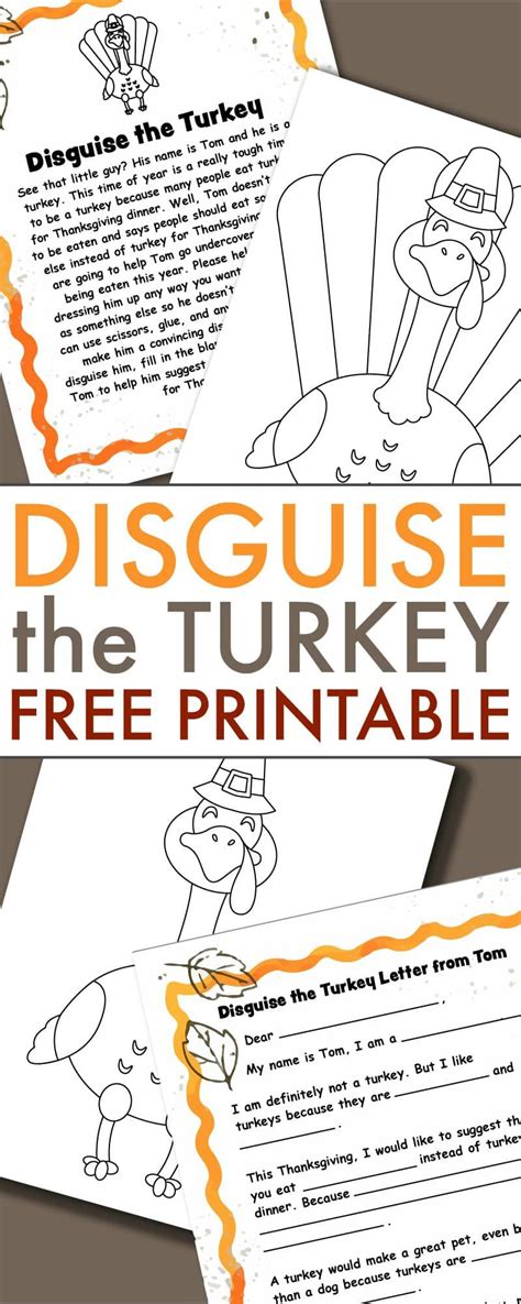 Turkey in disguise template printable. A Turkey in Disguise Project Free Printable Template ...