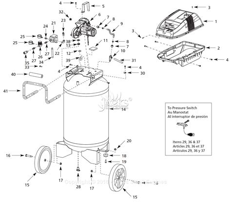 Campbell Hausfeld WL660000 Parts Diagram For Air Compressor Parts