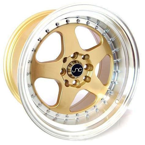 One 16x9 Jnc 010 Jnc010 4x1004x1143 15 Gold Machine Lip Wheel Rims