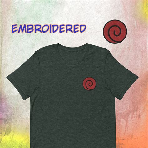 Uzumaki Clan Embroidered Short Sleeve Unisex T Shirt Naruto Etsy