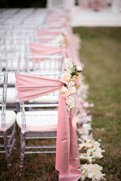 Select the silk flowers and greenery you'd like to use. 20 Creative DIY Wedding Chair Ideas With Satin Sash - Elegantweddinginvites.com Blog