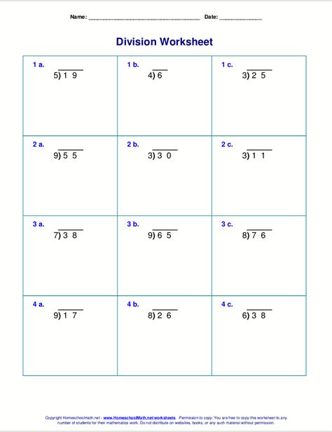 5th grade grade 5 math long division worksheets 2 digit by 1 digit division word problems worksheets