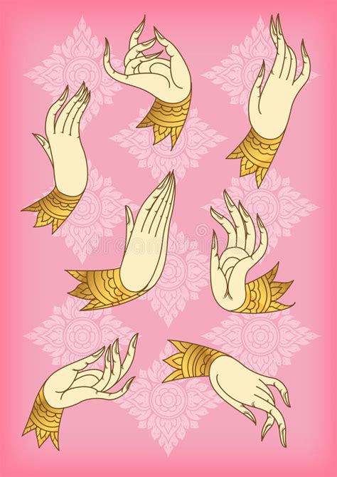 collection hands thai tradition style stock vector illustration of thailand vector 82168279