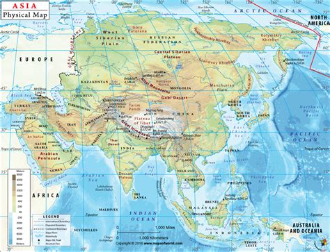Asia Physical Map Physical Map Of Asia Asia Map Physical Map